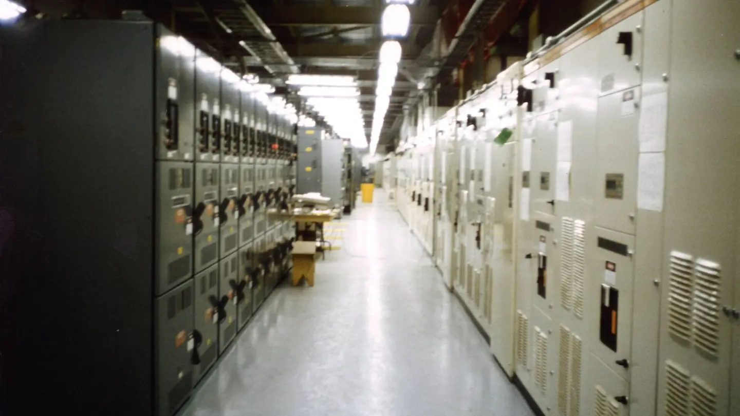 Row of motor control center cabinets