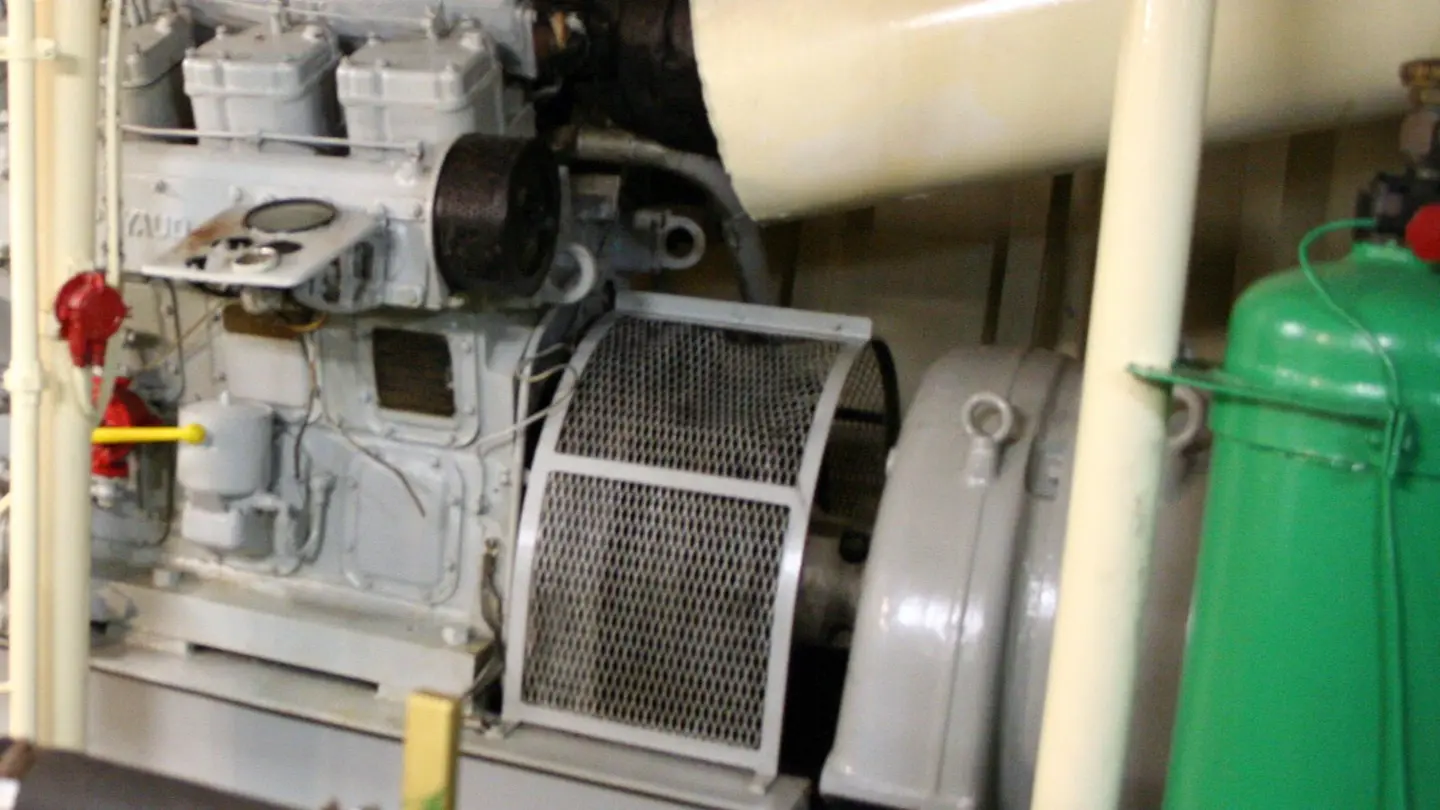 Auxiliary generator in a ship's engine room